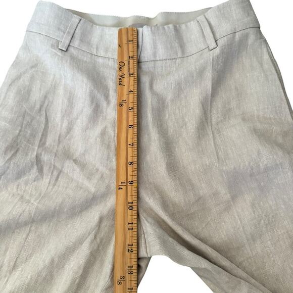 H&M Linen Blend Casual Straight Leg Old Money Basic Office Wear Women Pants - Picture 5 of 10